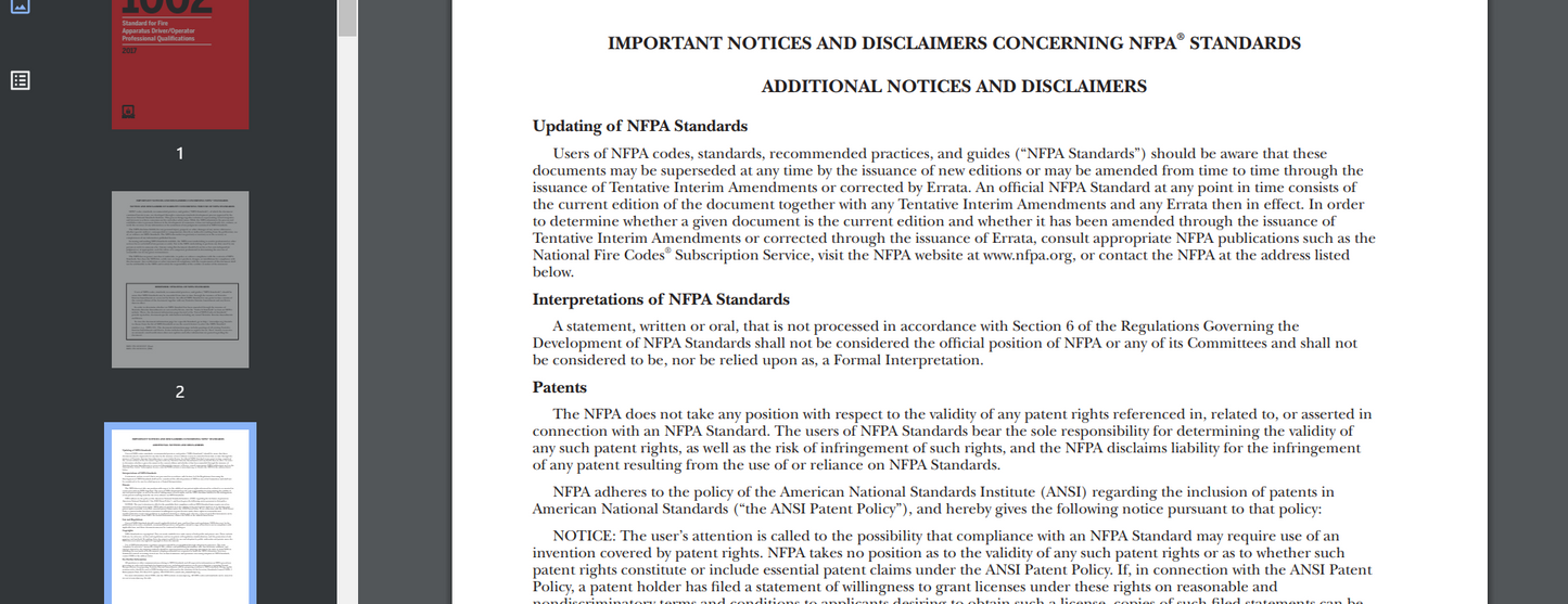 NFPA 1002 : Standard for Fire Apparatus Driver/Operator Professional Qualifcations 2017 Searchable PDF