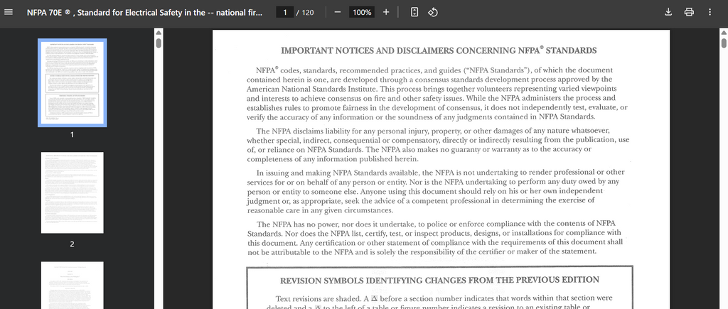 NFPA 70E 2024, Standard for Electrical Safety in the Workplace PDF not Searchable