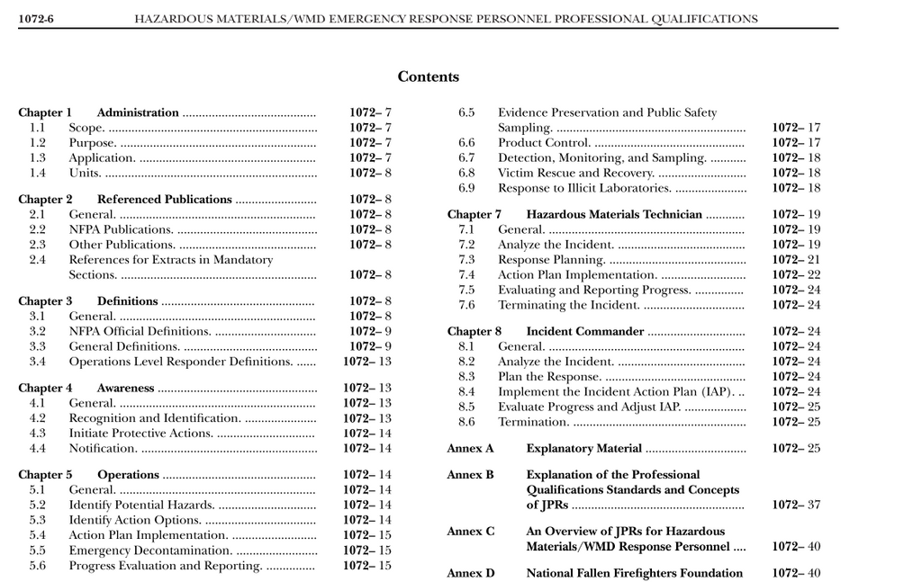 Nfpa 1072: Standard For Hazardous Materials/weapons Of Mass Destruction 2017 Searchable PDF