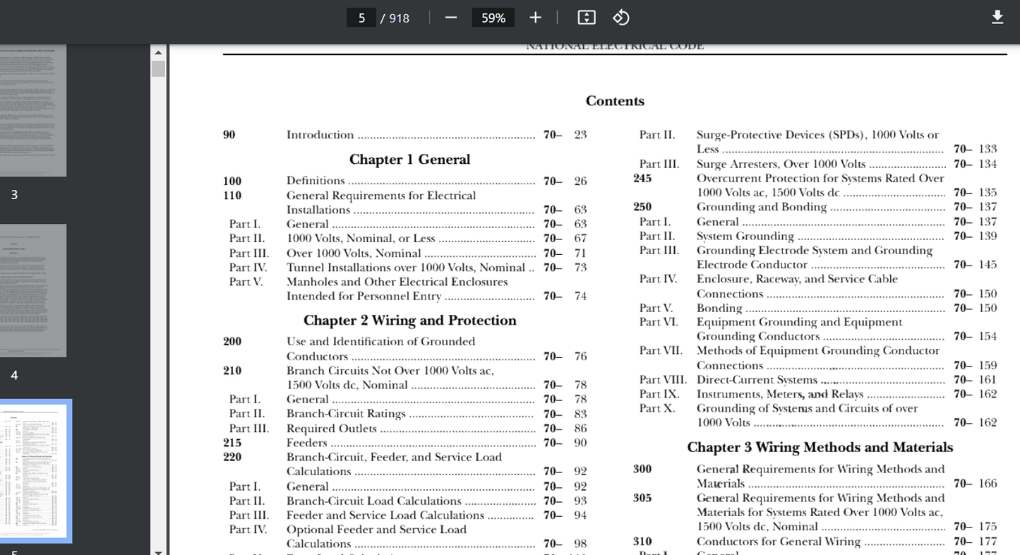 NFPA 70, National Electrical Code (NEC) (2023)  PDF Searchable